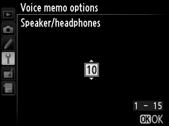 Hangos jegyzet visszajátszási lehetőségek A beállítás menüben a Voice memo options (Hangos jegyzet lehetőségek) > Audio output (Audió kimenet) beállítás szabályozza, hogy a hangos jegyzetek