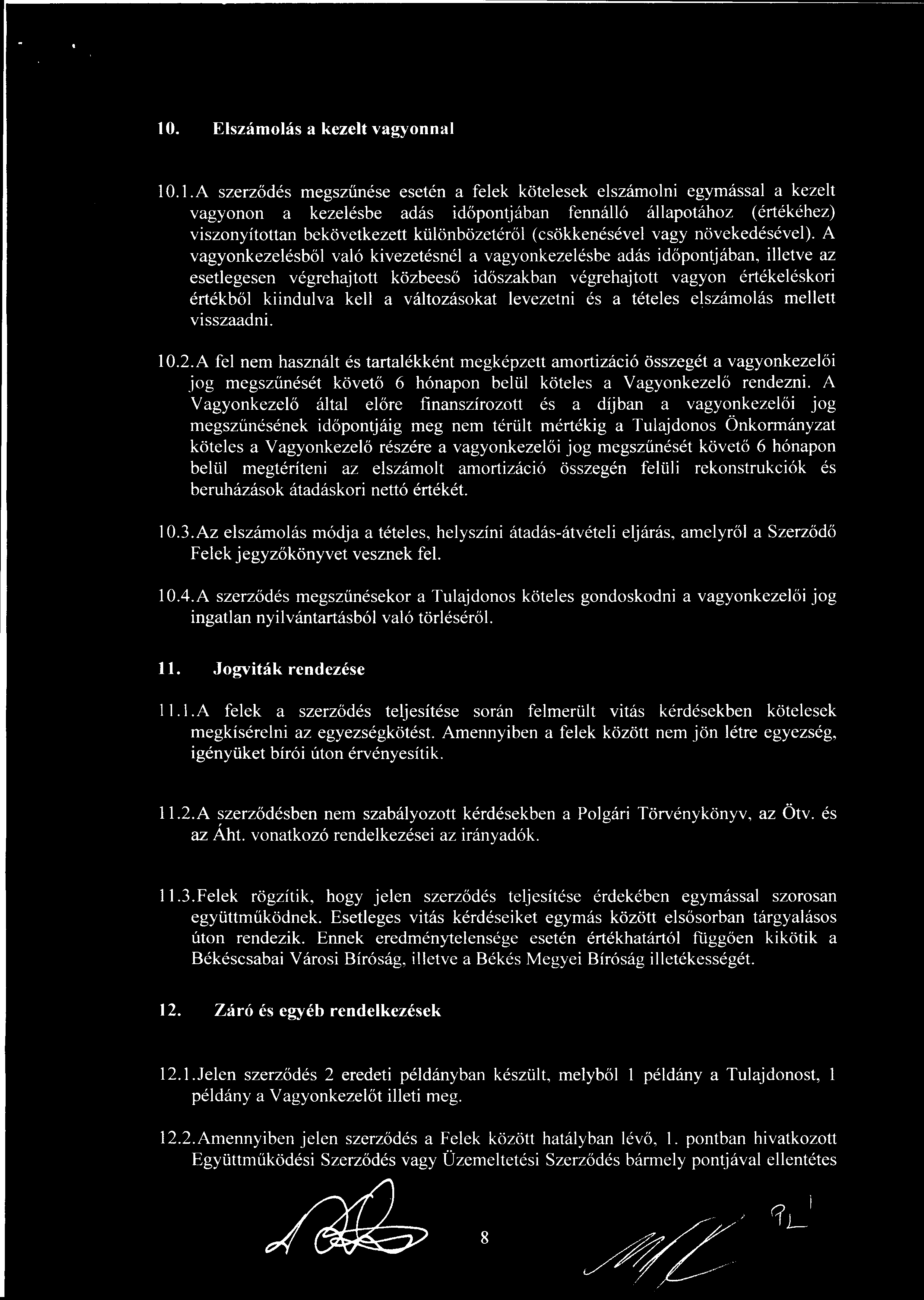 Elszámolás a kezelt vagyonnal 10