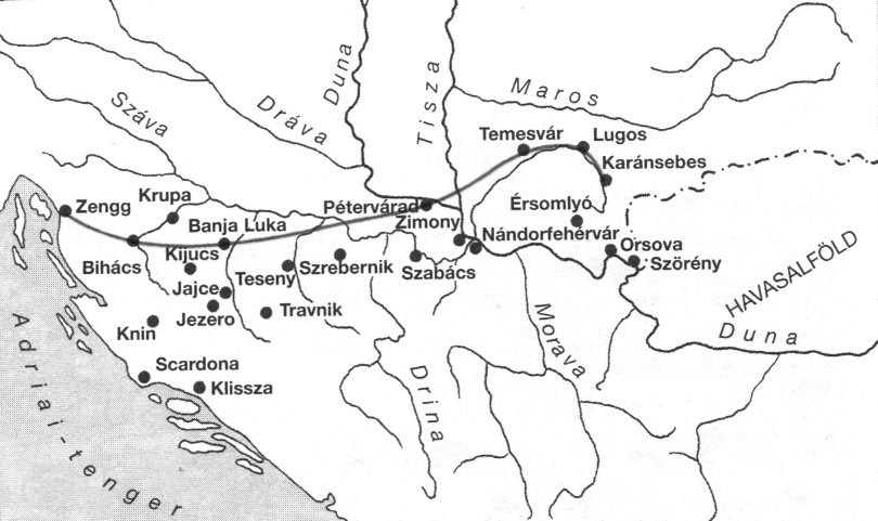 Друга линија граничних утврђења Az ellenség most, mintha béke se lenne, éget, pusztít, a szegény népet mindenféle sanyargatásokkal behódolásra kényszeríti, a végvárakat csellel vagy erőszakkal