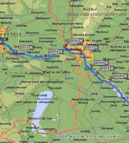 01 06 02 03 04 05 07 2/a. melléklet: Az Aquaterra Danube Survey és a Joint Danube Survey mintavételi helyei.