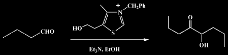 Egy pél z Umpolungr A benzoin és z ciloin konenzáció A természetben ez