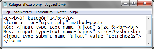 KategoriaKezelo.php (4) <p><b>új kategória</b></p> <form action="ujkat.