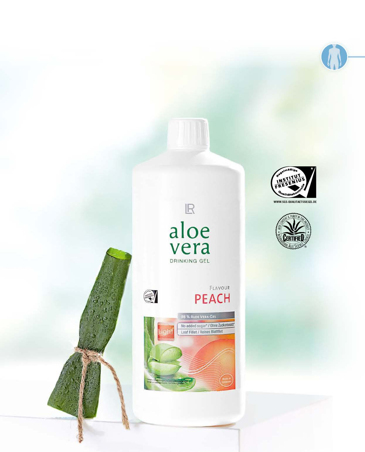 Könnyű és egészséges, hozzáadott cukor nélkül 1 Könnyű, gyümölcsös íz, hozzáadott cukor nélkül 1, 98%-os tiszta aloe vera tartalommal ez az LR őszibarack ízű aloe
