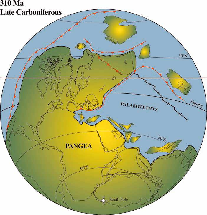 A paleozoikum lemeztektonikai-ısföldrajzi