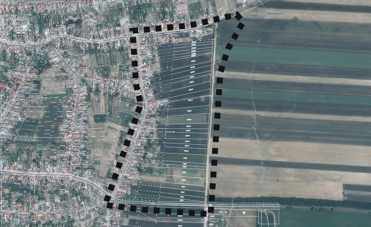 Módosítással érintett terület: 4. sz. módosítás Dózsa György utca - 071/32 hrsz.-ú tervezett út keleti határa - 249/2 hrsz.