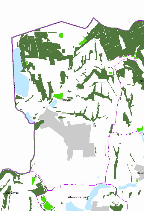 Baranya Megye Területrendezési Tervének Mágocs város területét érintő övezetei Szerkezeti terv Országos ökológiai