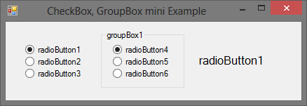 A RadioButton komponens Tulajdonságok: bool Checked Állapotjelző két állapot esetén: (true: bejelölve,false: nem bejelölve) Események: Esemény CheckedChanged Magyarázat A Checked tulajdonság