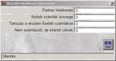 40. ábra Az ablak bal felső sarkában lévő nyomógombnak csak átutalásos számla esetében van jelentősége. A ( ) gombra kattintva a következő ablak jelenik meg (41. ábra): 41.