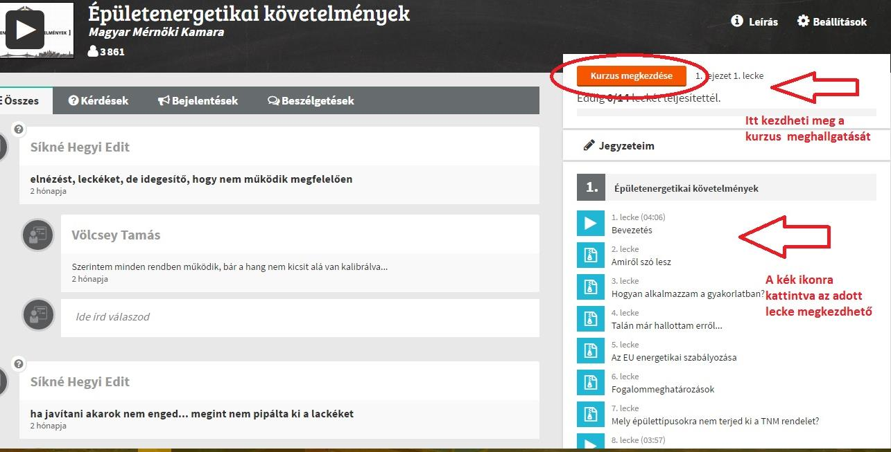 A kötelező jogi továbbképzés elektronikus tananyagai kurzusokra és a kurzusokon belül leckékre tagolva kerültek kidolgozásra.