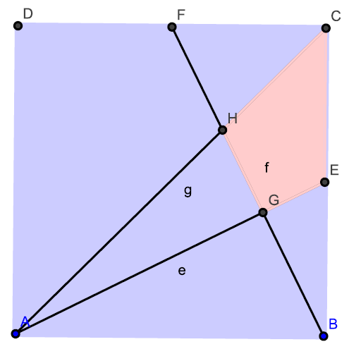 8.5. Feladatok önálló feldolgozásra 1. Az ABCD négyzet területe 60 cm 2, a BC és a CD oldalak felez pontjai E, illetve F.