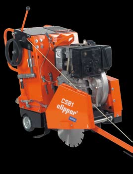 Aljzatvágógépek CSB1 - Dízel 13 > 15 Hp Ø 500mm 250 > 295kg Dízel Nagy teherbírású vágógép, teljesen önjáró kézi hidraulikus sûlyesztéssel és emeléssel, 40 literes beépített víztartállyal.