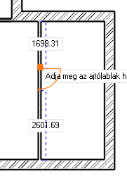 2. Lecke: Alapozás 31 2.3.11. Tulajdonság módosítása utólag Következik az eredeti rajz szerinti bejárati ajtó megrajzolása.