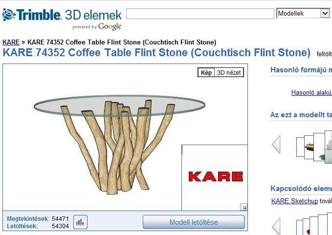 Írja be a következőt aposztrófok nélkül: kare coffee table és nyomja meg a Keresés gombot. Válassza ki azt az objektumot a találatok közül, amelyik a KARE 74352 Coffee Table Flint... névvel szerepel.