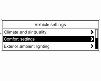 114 Műszerek és kezelőszervek Vehicle settings (Gépkocsi beállítások) Climate and air quality (Hőmérséklet és levegőminőség) Auto fan speed (Automatikus ventilátorsebesség): A ventilátor