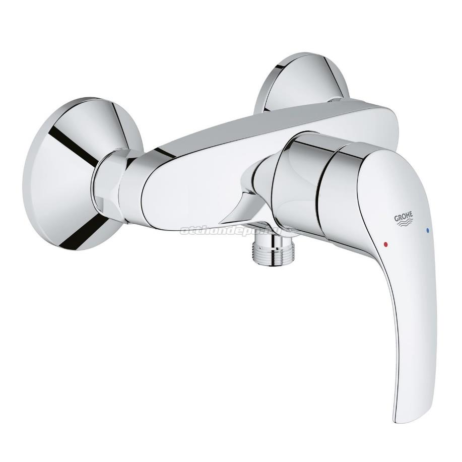 Grohe, Bau edge zuhany csaptelep - Fém fogantyúval - GROHE Silk Move 46 mm-es kerámiabetéttel - Beépített mennyiséghatárolóval - Beállítható minimális mennyiség kb.