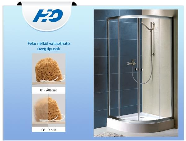 H2O PROJECTA ÍVES ZUHANYKABIN 90X90 ZÉNÓ TÁLCÁVAL, SZIFONNAL - 90x90 Zénó tálcával,szifonnal - Magasság: 2075 mm (zuhanytálca+kabin) - Állítható króm profil.
