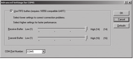 Válassza a Port settings (Portbeállítások) fület, és kattintson az Advanced (Speciális...) menüelemre. Itt megtekintheti vagy meg is változtathatja a COM portot.