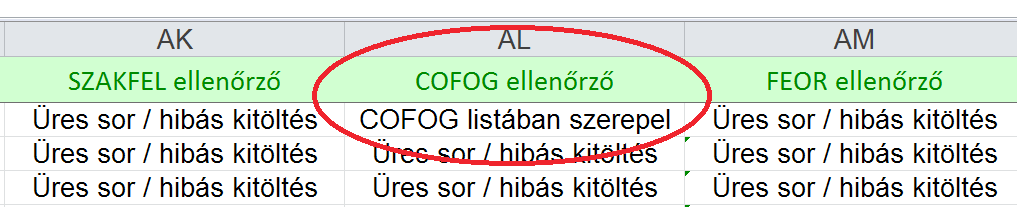 18. ábra Kérjük, hogy a kézi adatrögzítéshez felajánlott Excel munkafüzetben semmiféle adatszerkesztési, formázási műveletet ne végezzenek, mert ezen változtatások eredményeképpen a program által