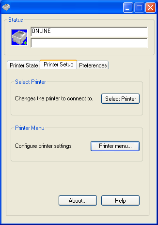 A Printer Menu [Nyomtatómenü] gomb