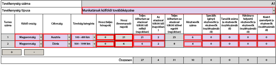 kell azonban felvinni a 30 napos vagy 30 napnál hosszabb tevékenységeket a tanulók tevékenységtípusainál: A Hosszú távú tevékenység?