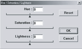 4. Colour Hue/Saturation/Lightness (Színárnyalat/Telítettség/ Világosság) A kép minősége az árnyalat, telítettség és világosság beállításával is javítható.