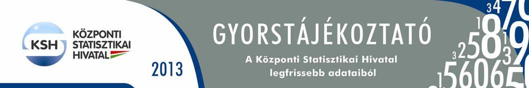 Közzététel: 2014. február 10. Következik: 2014. február 11. Állatállomány, 2013. 1. Sorszám: 21. Decemberben 4,6%-kal nőtt a szálláshelyek vendégforgalma Kereskedelmi szálláshelyek forgalma, 2013.