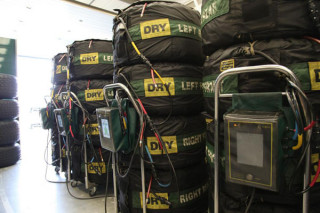 A gumimelegít? paplanok használata a Caterham garázsában a Magyar Nagydíj hétvégéjén (Fotó: Caterham F1 Team / Twitter) Ahhoz, hogy a Formula-1-es gumiabroncs miel?bb megfelel?