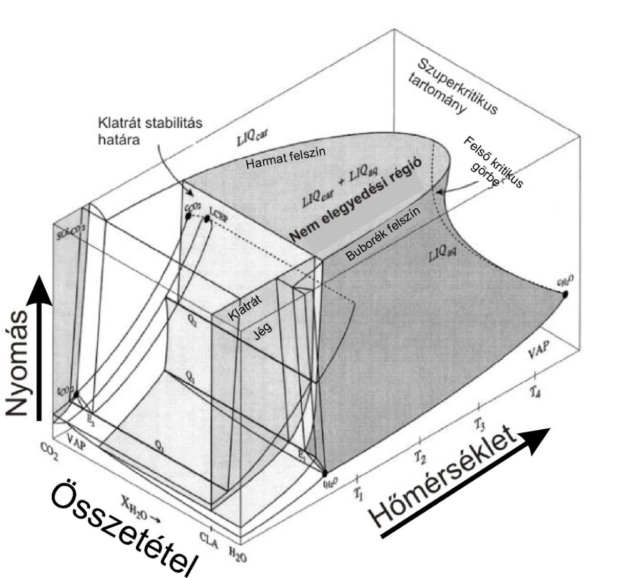 CO 2 -H 2 O fázisdiagram