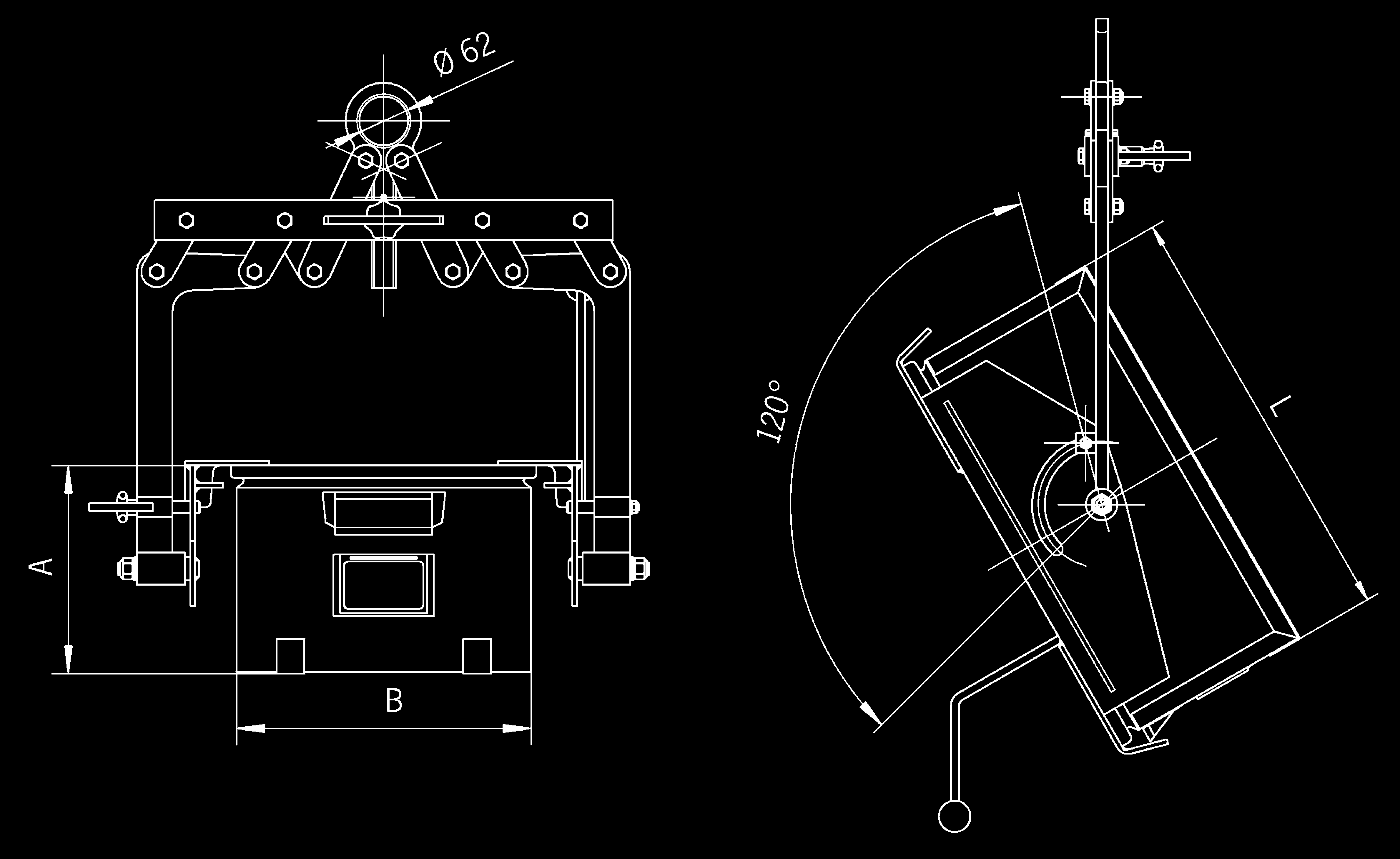 A befogópofák szorosan tartják a dobozt a pereme alatt, anélkül, hogy kárt tennének benne.