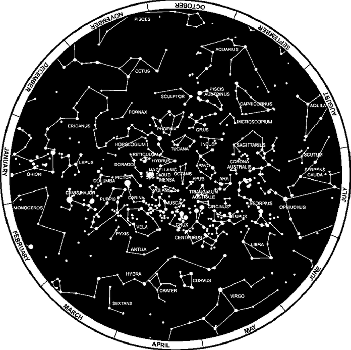 Beszédes déli csillagképek: Oktáns (Octans)