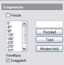 2. Felhasználói felület 109 Az irány bekapcsolása nem vonatkozik arra az esetre, ha pl. falrajzolásnál a fal hosszát értékkel adjuk meg.