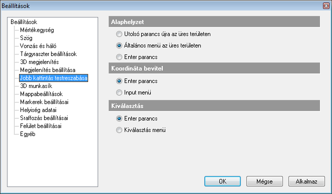 2. Felhasználói felület 13 Helyi menüt használhatjuk akkor is, amikor a program inputra vár, ezzel az input megadást gyorsíthatjuk.