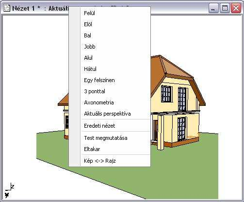 2. Felhasználói felület 17 A parancsok leírását lásd az 6.3.2 Nézet menü -3D-s megjelenítés Nézet fejezetben. 2.1.4.