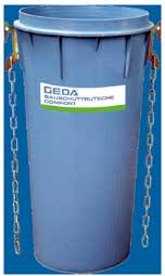 10 Építési felvonók Törmelékcsúszdák A GEDA törmelékcsúszda száraz, lapátolható anyagok lejuttatására szolgál.