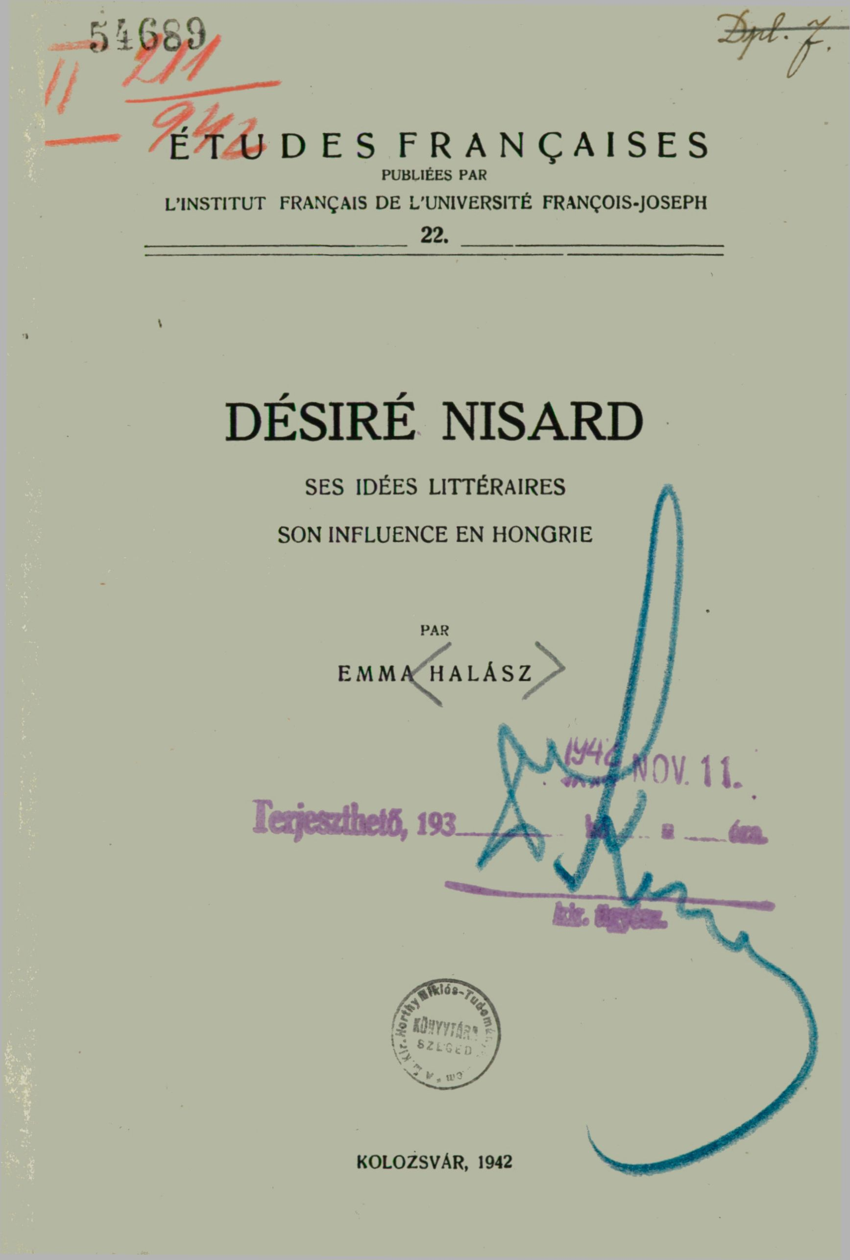 ^E t U D E S F R A N Ç A I S E S PUBLIÉES PAR L'INSTITUT FRANÇAIS DE L'UNIVERSITÉ FRANÇOIS-JOSEPH 22.