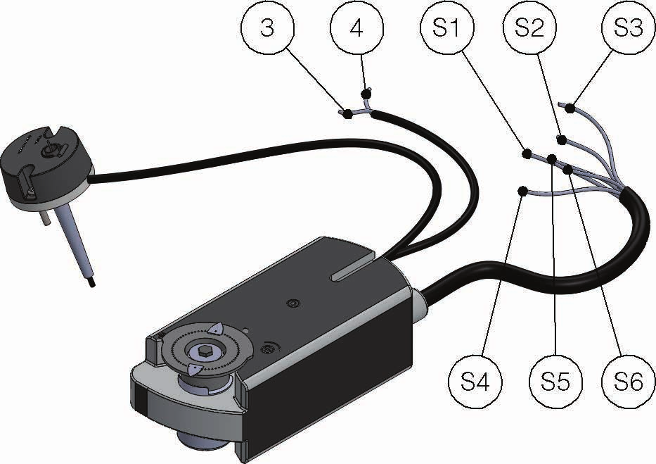 S2 mikrokapcsoló állásjelző kézi és mágneses vezérléshez Nyitott tűzcsappantyú-zsalu (légáramlás biztosítva) Zárt tűzcsappantyú-zsalu (légáramlás megakadályozva) FCU Zárt zsalu érintkező DCU Nyitott