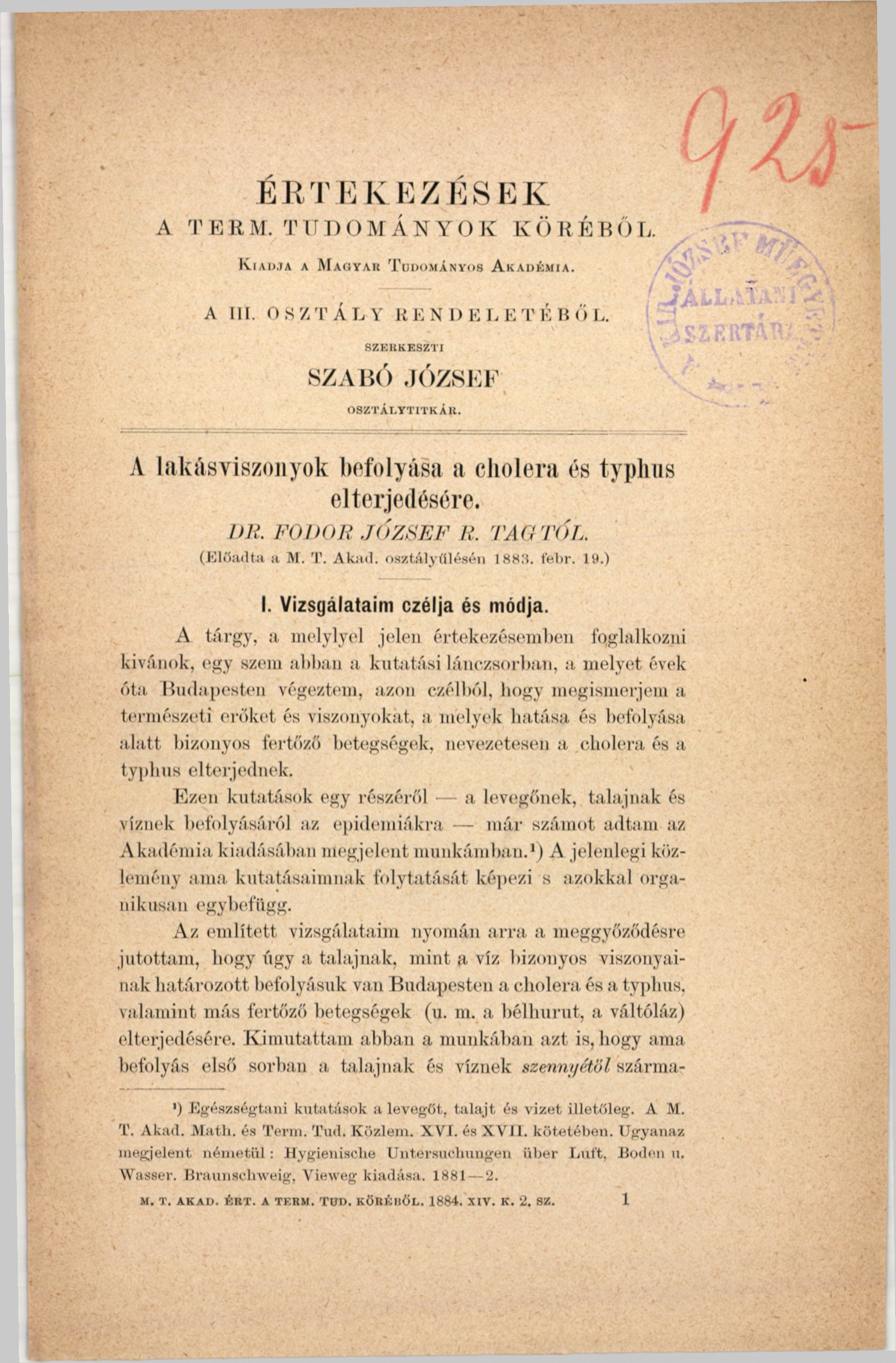 É E T E К E Z É S E К A T E R M. T U D О M Á N Y O К К (") R É В Ő Ti. K iadja л M agyar T udományos A kadémia. А III. OSZTÁLY RENDELETÉBŐL. SZERKESZTI SZABÓ JÓZSEF OSZTÁLYTITKAU.