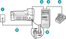 4. fejezet Ha a számítógép két telefonporttal rendelkezik, akkor a következő leírás alapján állítsa be a HP All-in-One készüléket.