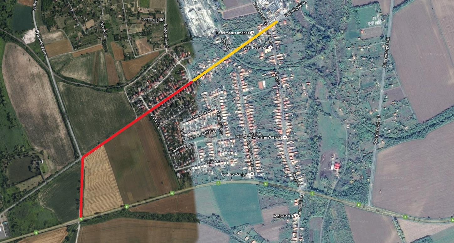Tervezési program Pécs Vasas Hird utak fejlesztése A tervezési terület ismertetése: 6544. j. Pécsvárad-Hird ök.