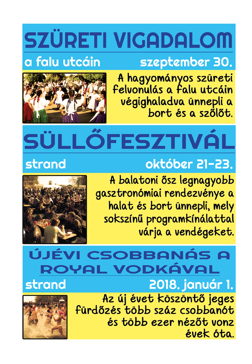 LÁTNIVALÓINK Szigliget nem csak programokkal, de érdekes látnivalókkal, túraútvonallal, műemlékekkel várja látogatóit.