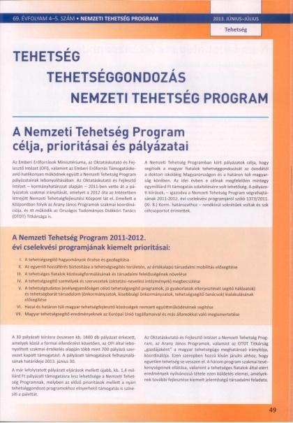 A Nemzeti Tehetség Programot bemutató kisfilmek Pályázatértékelői felkészítő képzések