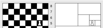 A sakktáblán elhelyezett bábu helyzetének megkeresése eldöntendő kérdésekre adott igen-nem válaszok alapján (bináris döntés) Információtartalom Kockánként kérdezve: 64 Sorokra és oszlopokra egyenként
