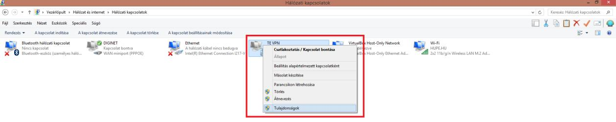 6. Ezután navigáljunk vissza a Vezérlőpult Hálózati és megosztási központ