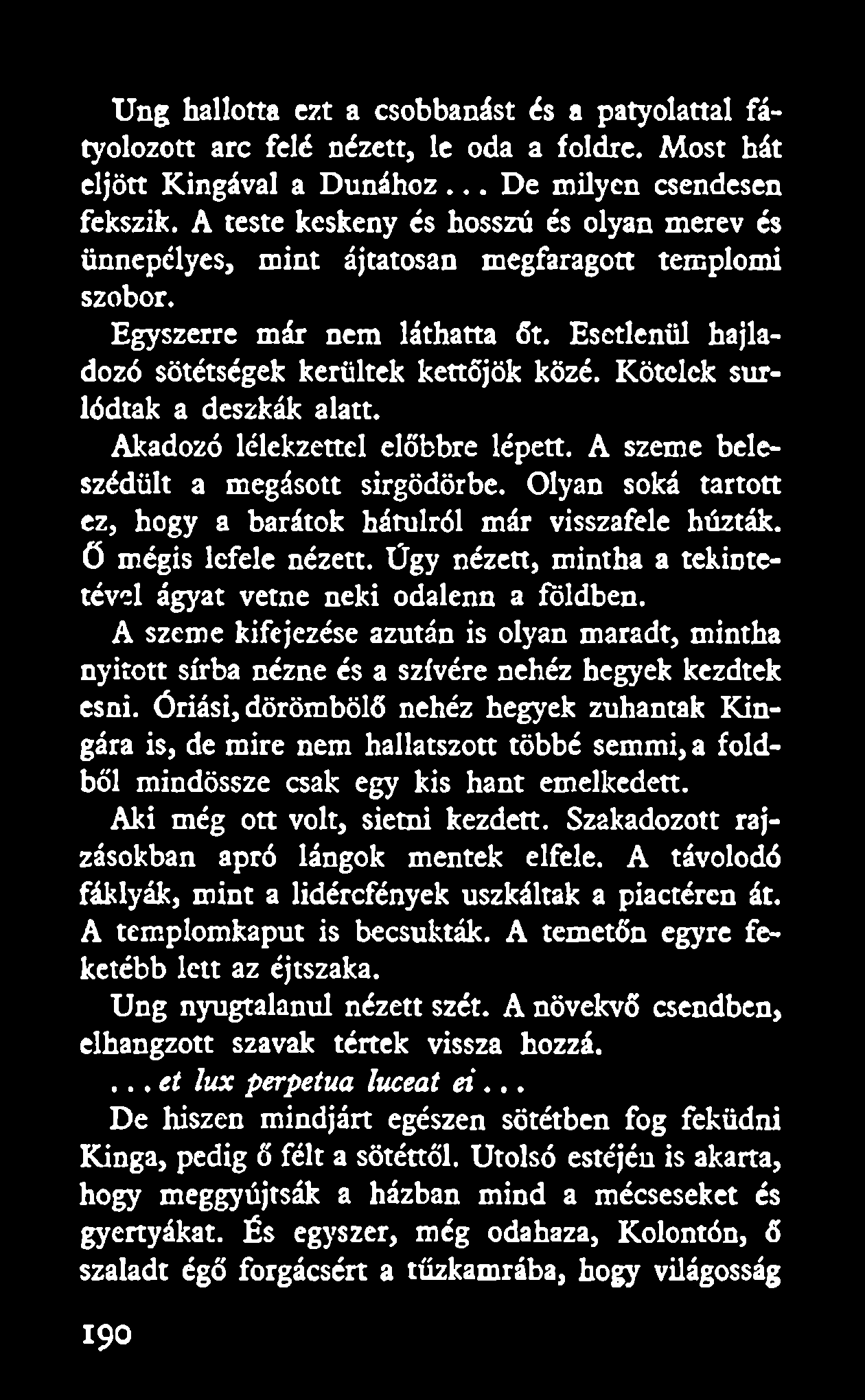 Kötelek surlódtak a deszkák alatt. Akadozó lélekzettel előbbre lépett. A szeme beleszédült a megásott sirgödörbe.