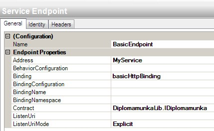5. ábra Endpoint beállításai 6. ábra Mex endpoint 4.4. Host alkalmazás A fent elkészített alkalmazást lefordítva egy dll-t kapunk, ami önmagában még nem elég.