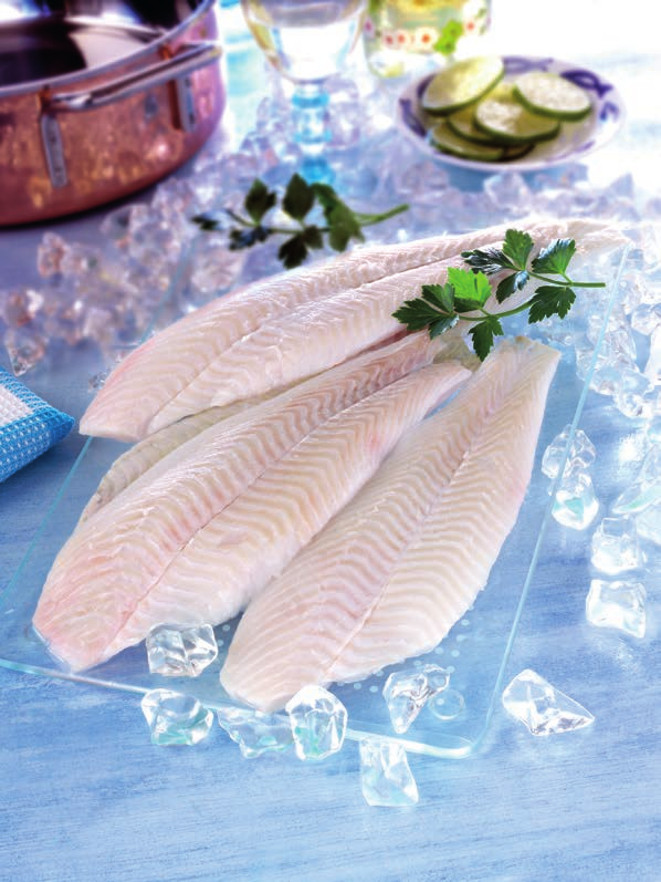 Gyorsfagyasztott élelmiszerek Pangasius halfilé Édesvizi, fehérhúsú