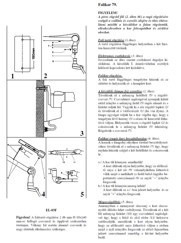 2.ábra EL-03Fszerelési vázlat.