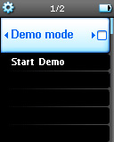 Demo mód A Demo mód egy képernyővédő, amely a termék gyors bemutatása.