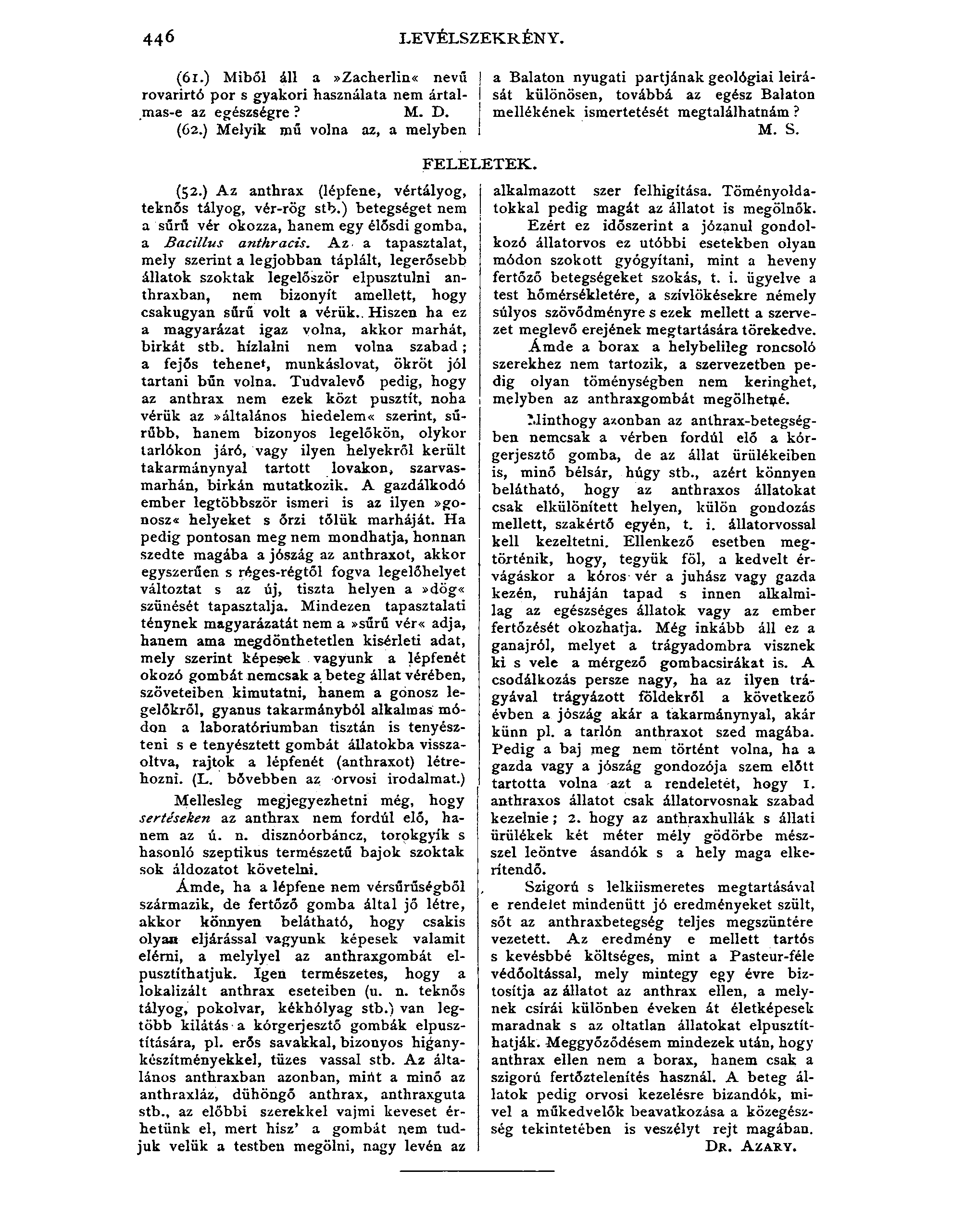 446 LEVÉLSZEKRÉNY. (61.