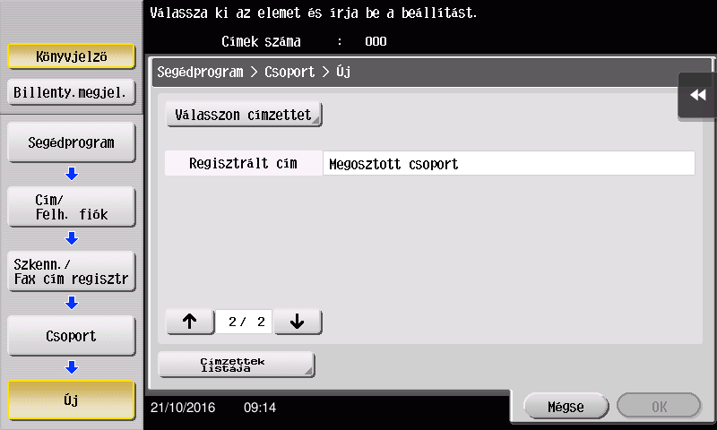 % A [Rendezési karakter] mezőbe írja be ugyanazt a nevet, mint a [Név] mezőbe.